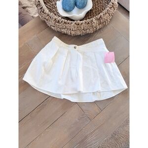 NWOT Le Lis Collection Pleated Mini Skort Womens White Large